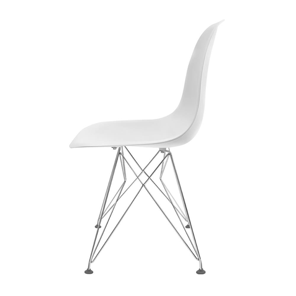 Cadeira Eames polipropileno Branca Eiffel Cromado
