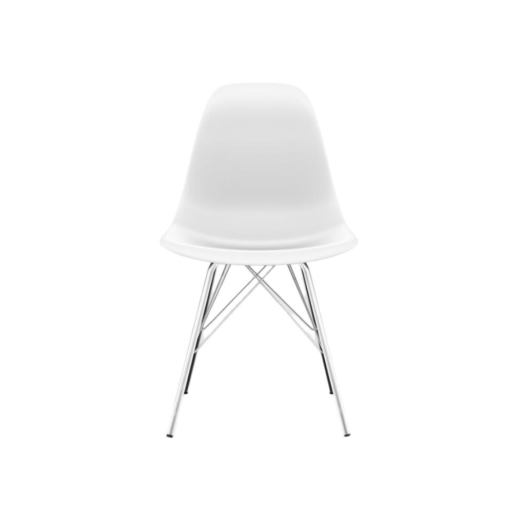 Cadeira Eames polipropileno Branca Tower Cromado