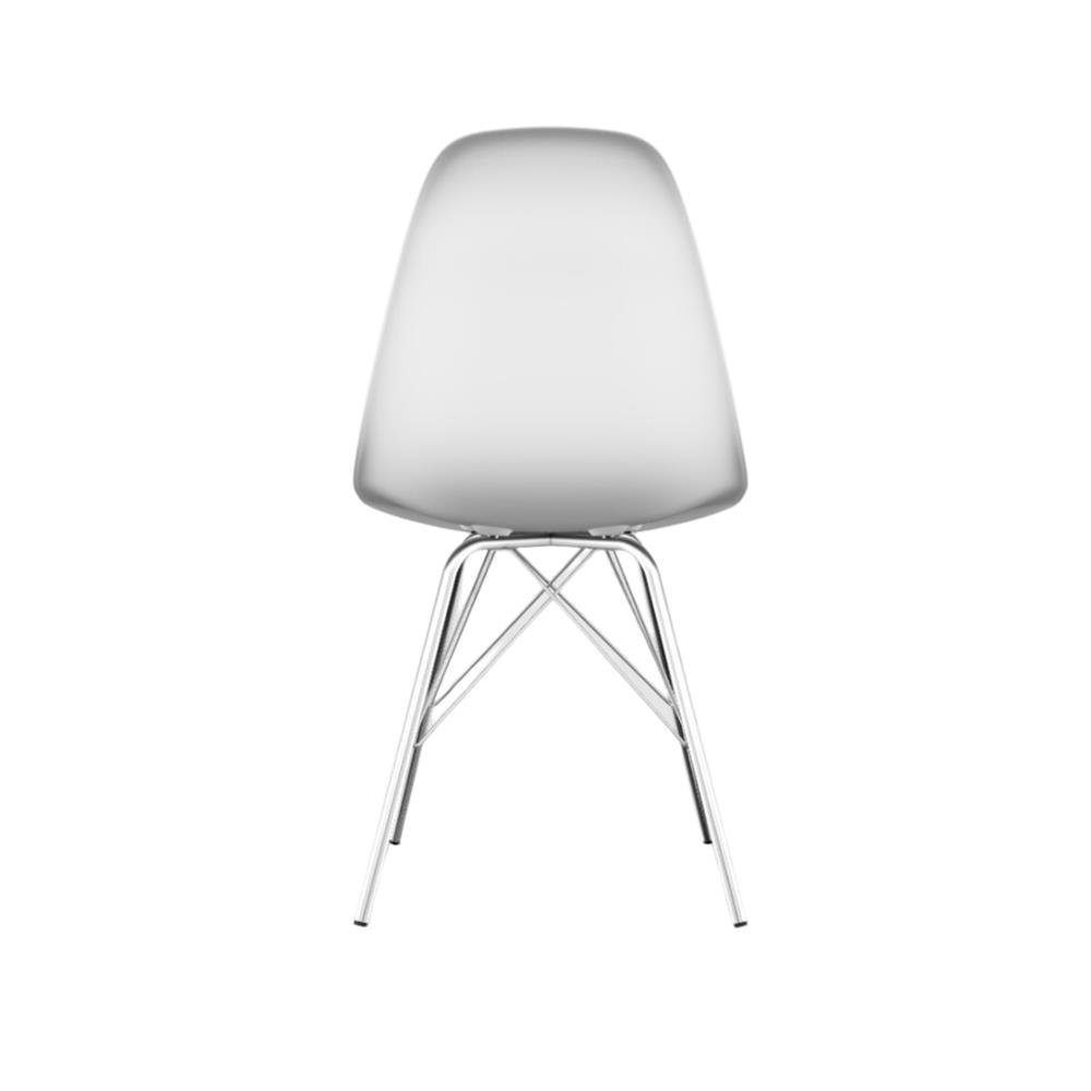 Cadeira Eames polipropileno Branca Tower Cromado
