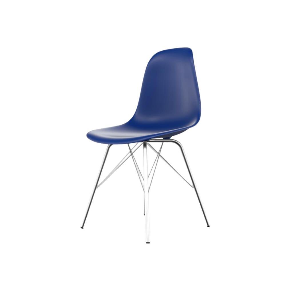 Cadeira Eames polipropileno Azul Bic Tower Cromado