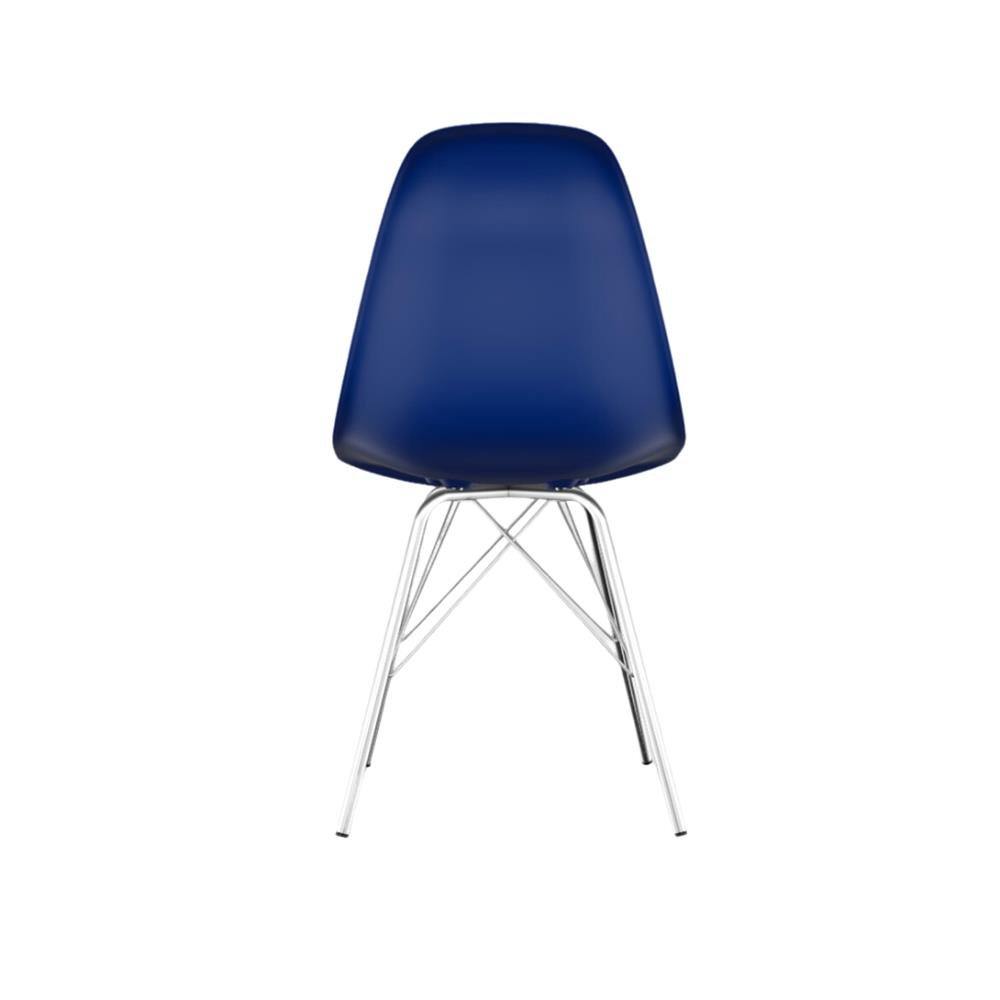 Cadeira Eames polipropileno Azul Bic Tower Cromado