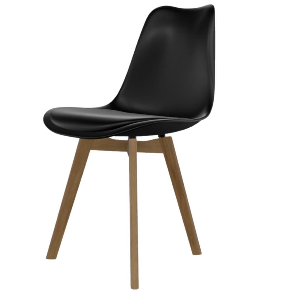 Cadeira Saarinen polipropileno Preta Wood