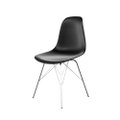 Cadeira Eames polipropileno Preta Tower Cromado