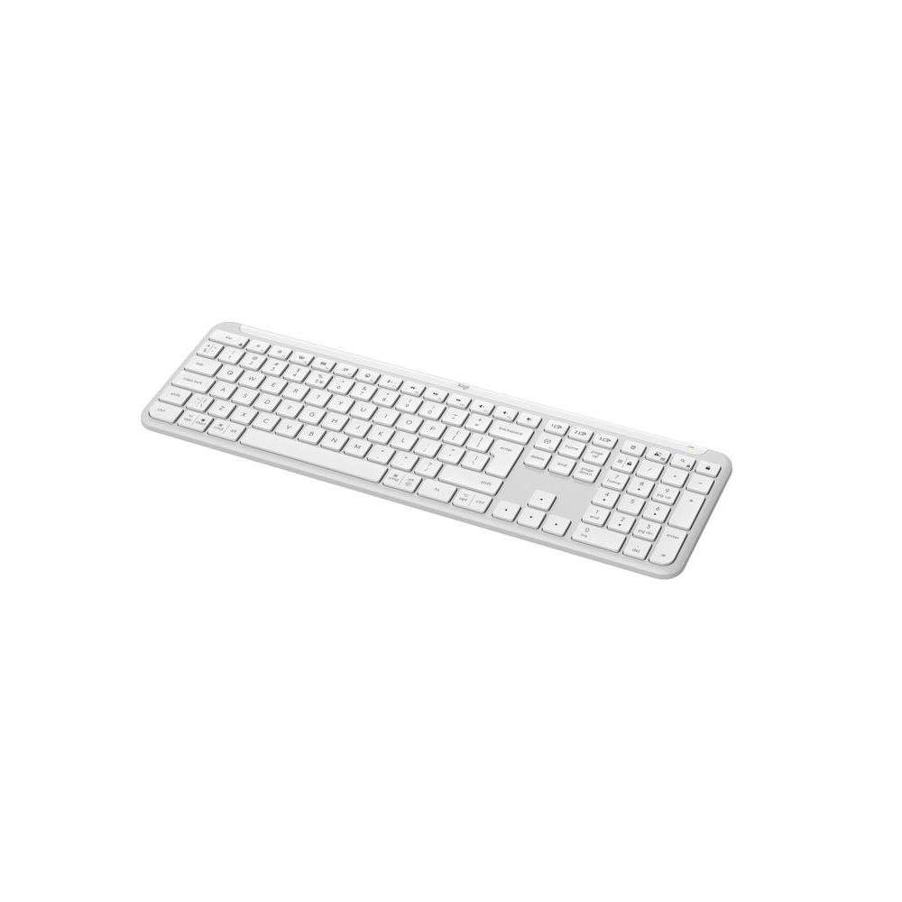 Teclado Sem Fio Logitech Signature Slim K950, Bluetooth ou USB, Logi Bolt, Pareamento com ate 3 dispositivos, Layout US, Branco - 920-012601.