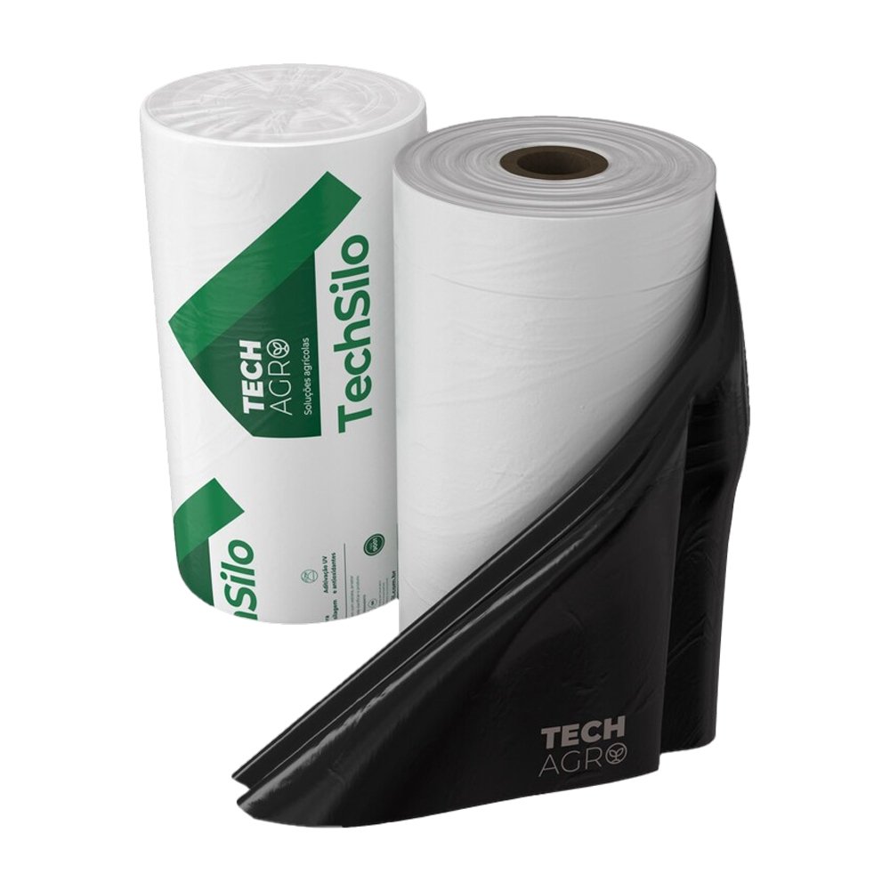 Lona Plástica Techsilo Preta/Branca 12x50M 90kg Techagro 200 Micras
