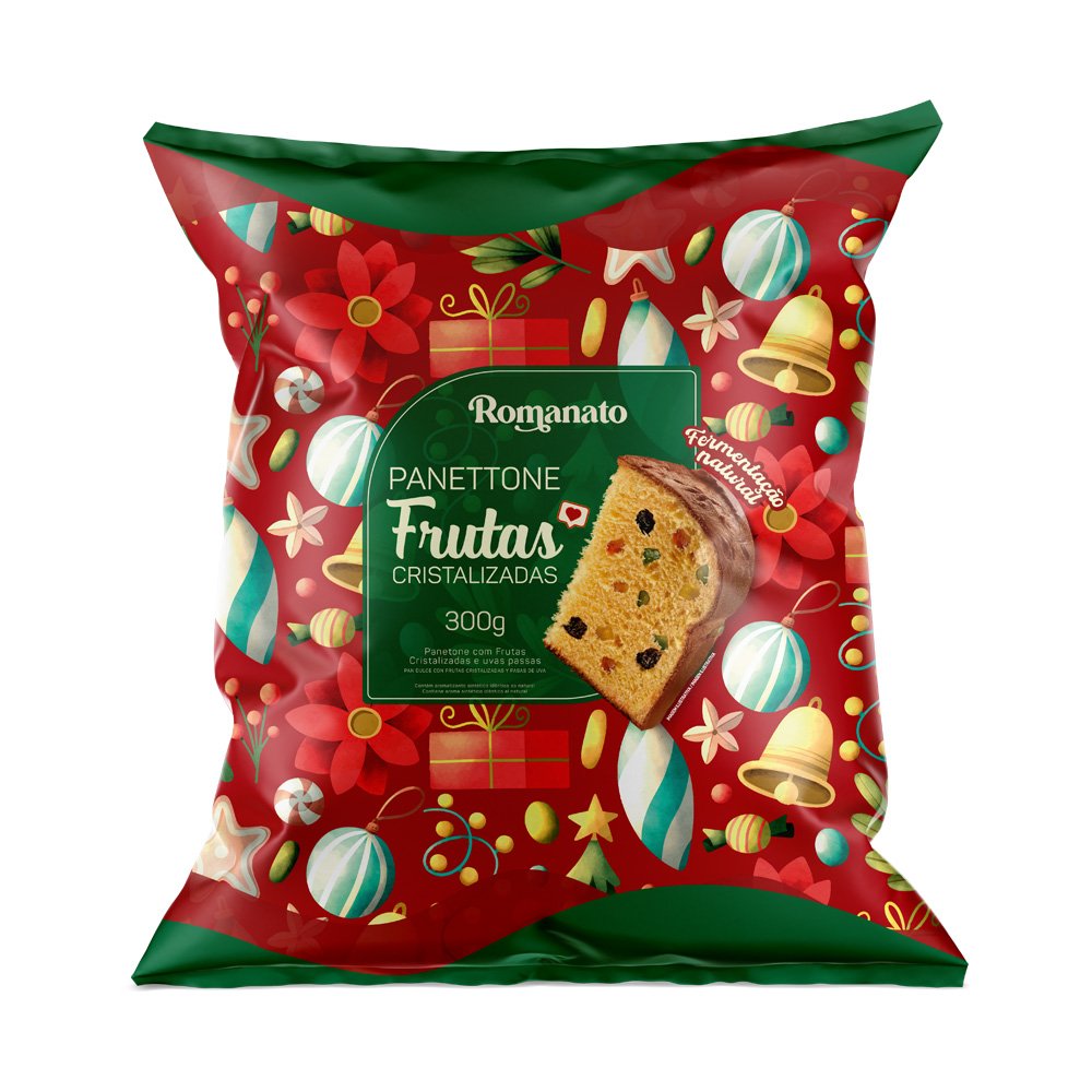 Panettone Romanato Flowpack Frutas 12x300g