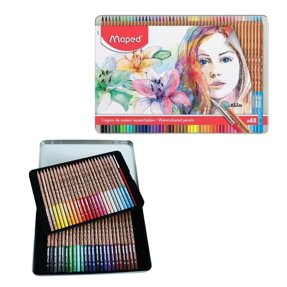 Lapis De Cor Artistico Maped Aquarela Com 48 Cores