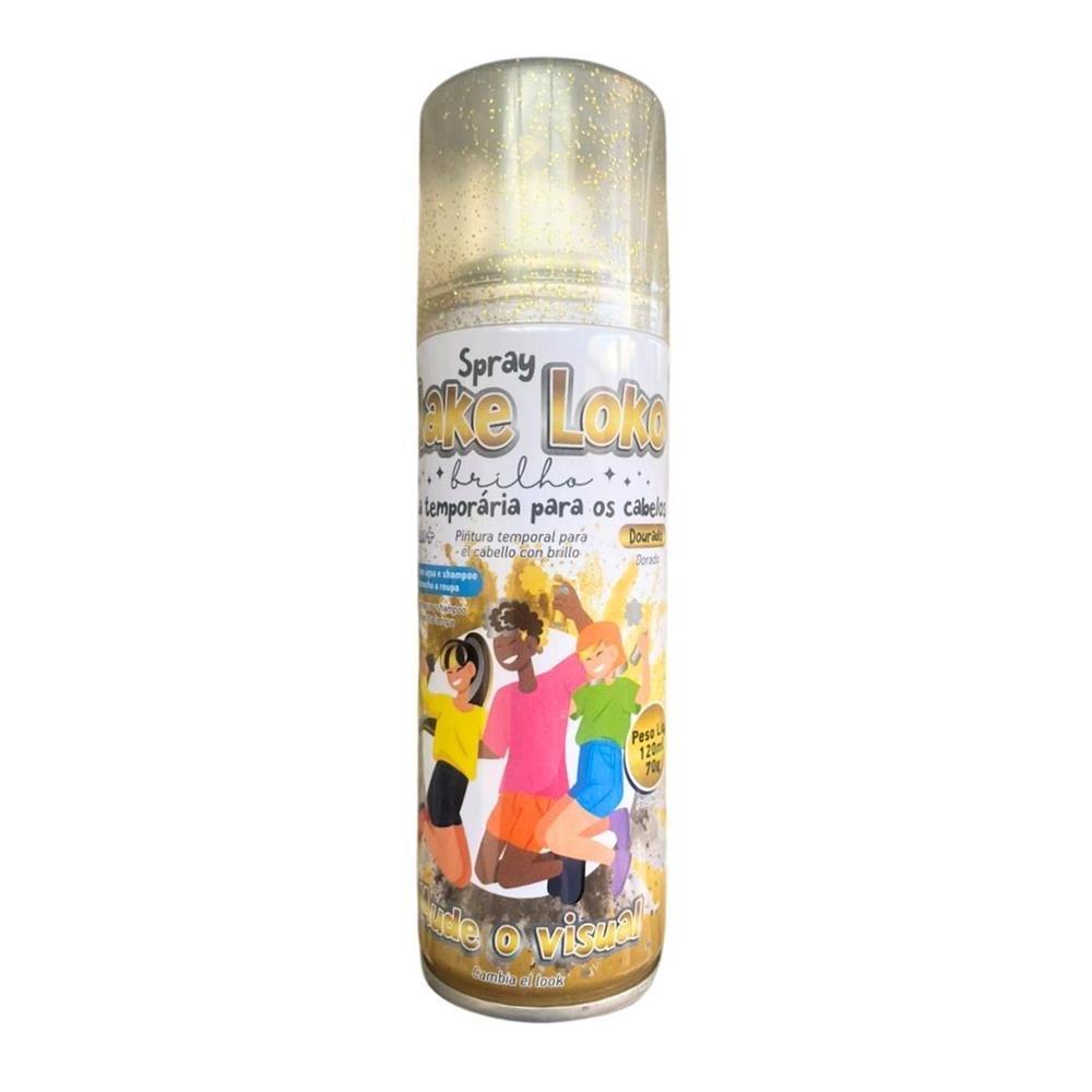 Tinta De Cabelo Spray Make Loko Brilho 120Ml Dourado Ref 2880