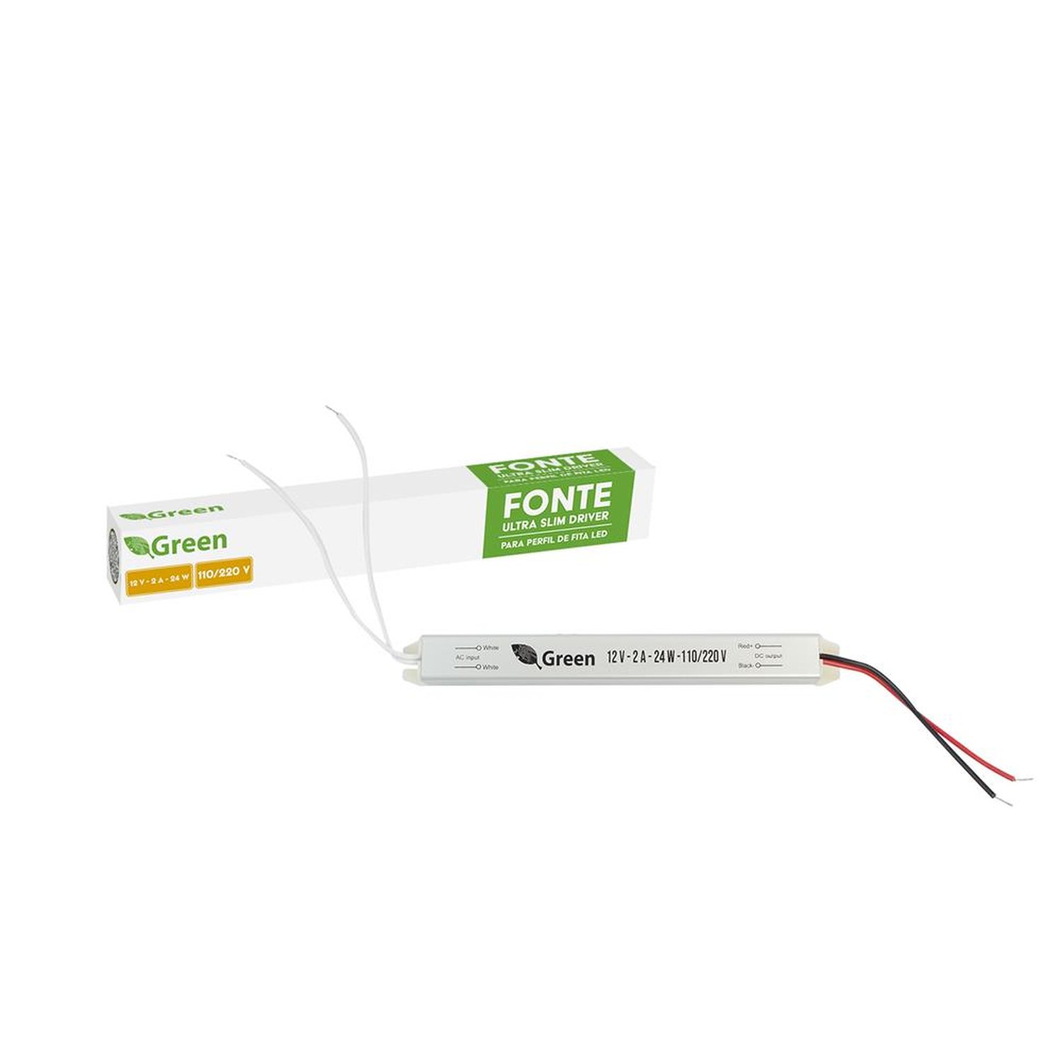 Fonte Ultra Slim Driver Para Perfil De Fita De LED - 12V 2a 24w -110/220v