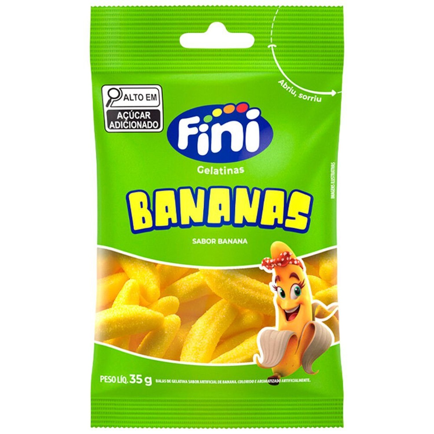Bala De Gelatina Fini Bananas 35G Caixa C/ 10 Un