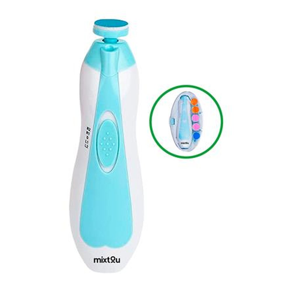 Kit Cortador Aparador De Unha Eletrico Para Bebe E Crianca - C/ 6 Refis - Azul