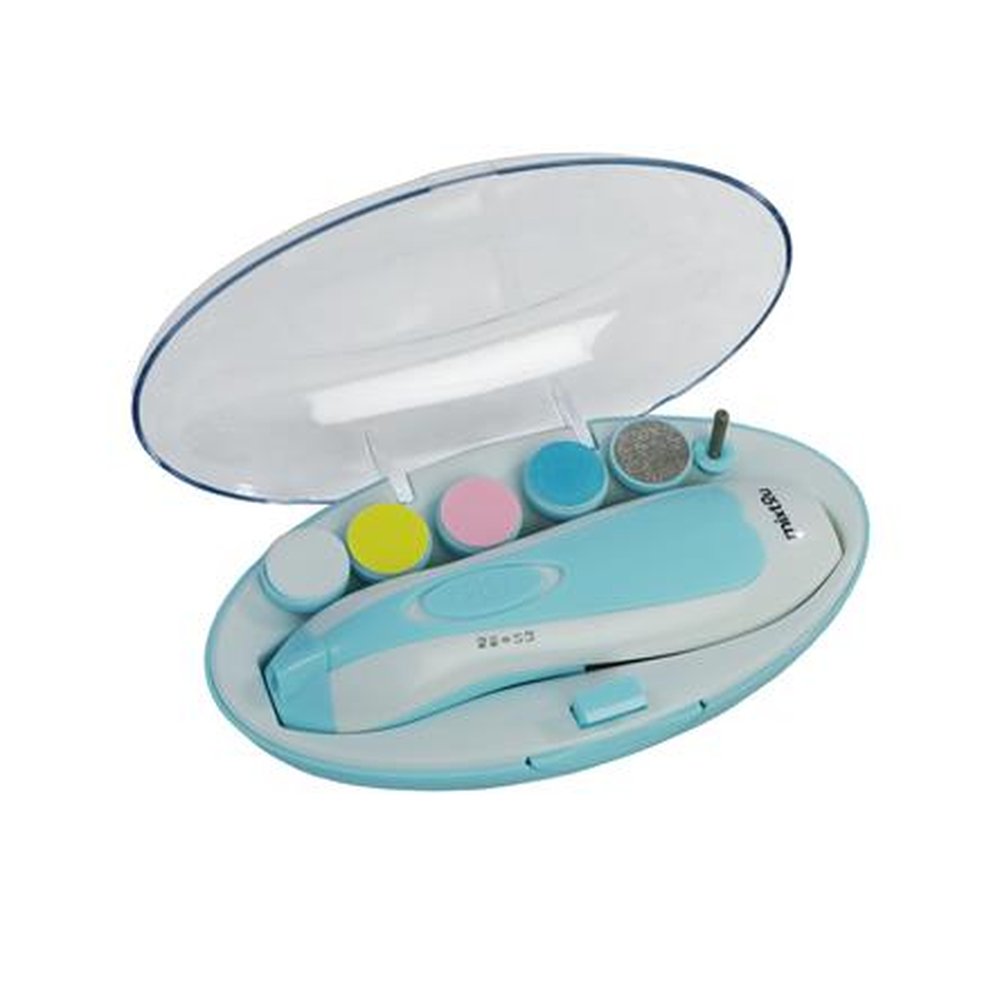 Kit Cortador Aparador De Unha Eletrico Para Bebe E Crianca - C/ 6 Refis - Azul