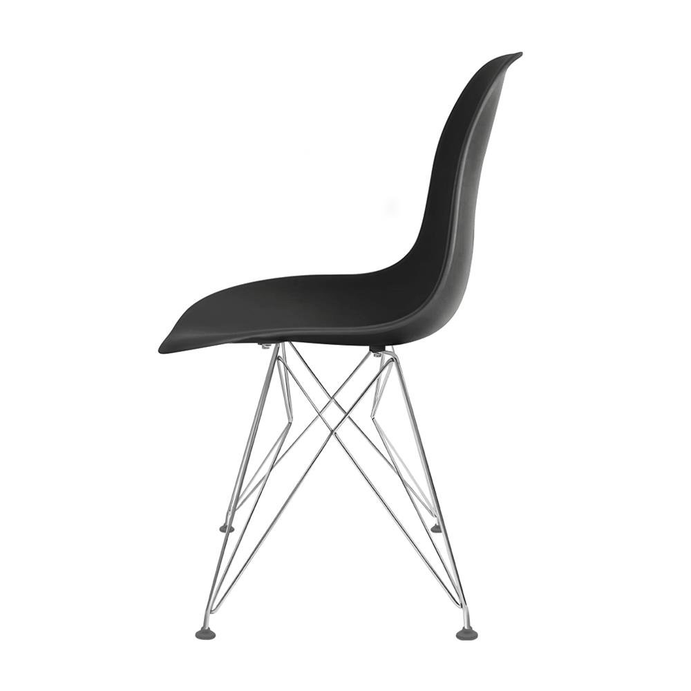 Cadeira Eames polipropileno Preta Eiffel Cromado