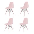 Cadeira Eames polipropileno Rosa Dsw Injetado Rosa caixa com quatro
