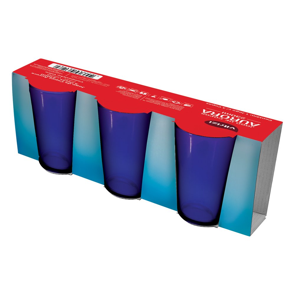 Jogo De Copos Aurora 230ml (Emb. Contendo 3 Unid.)