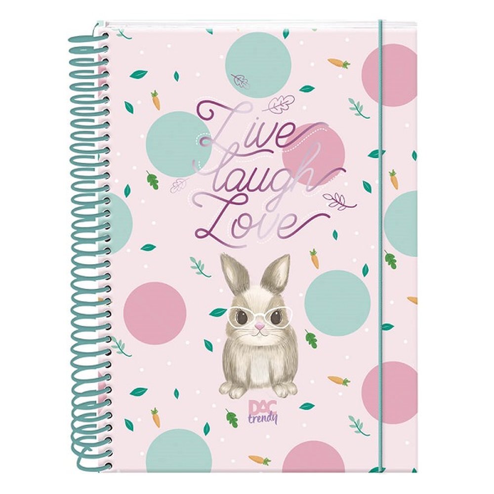 Caderno Mini DAC Trendy Coelho 1/4 10 Matérias - embalagem com 4 unidades