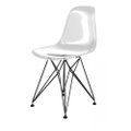Cadeira Eames Policarbonato Transparente Eiffel Preto