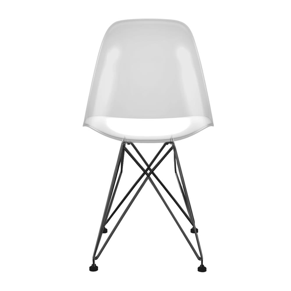 Cadeira Eames Policarbonato Transparente Eiffel Preto