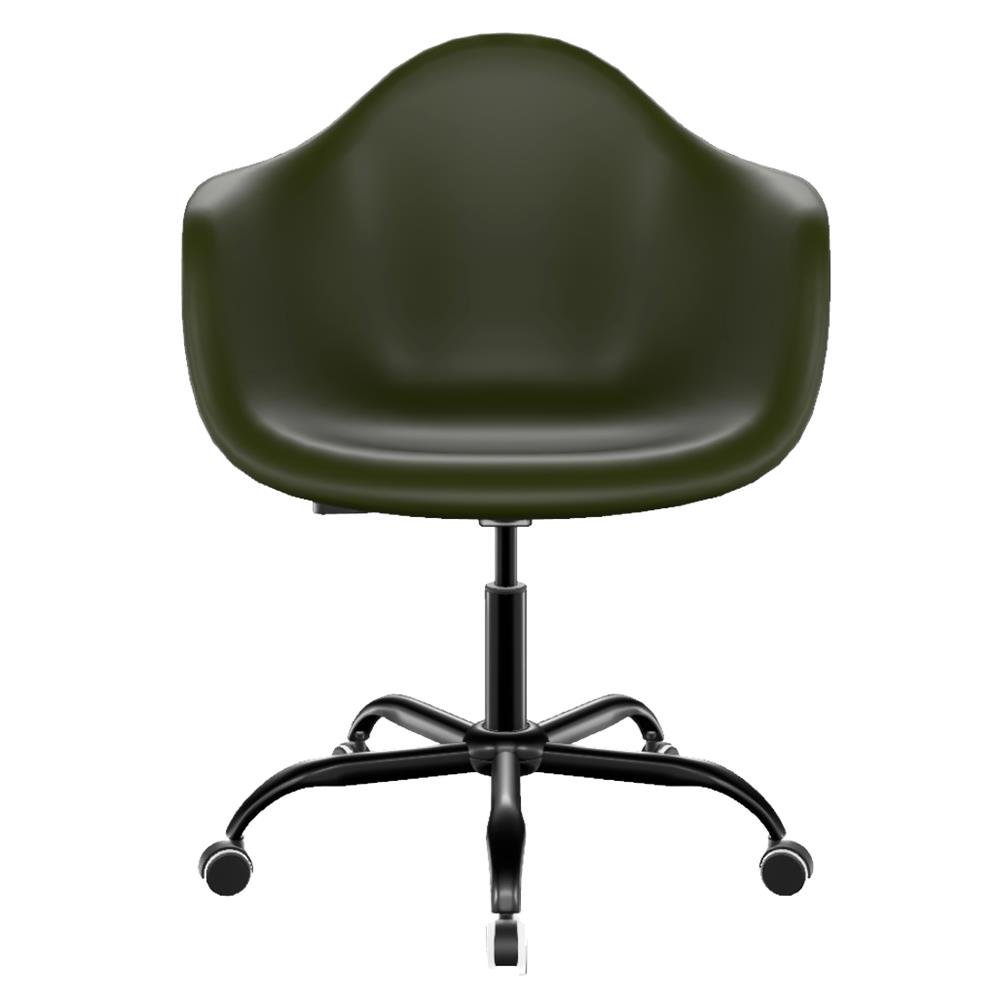 Cadeira Arm polipropileno Verde Militar Office Preto