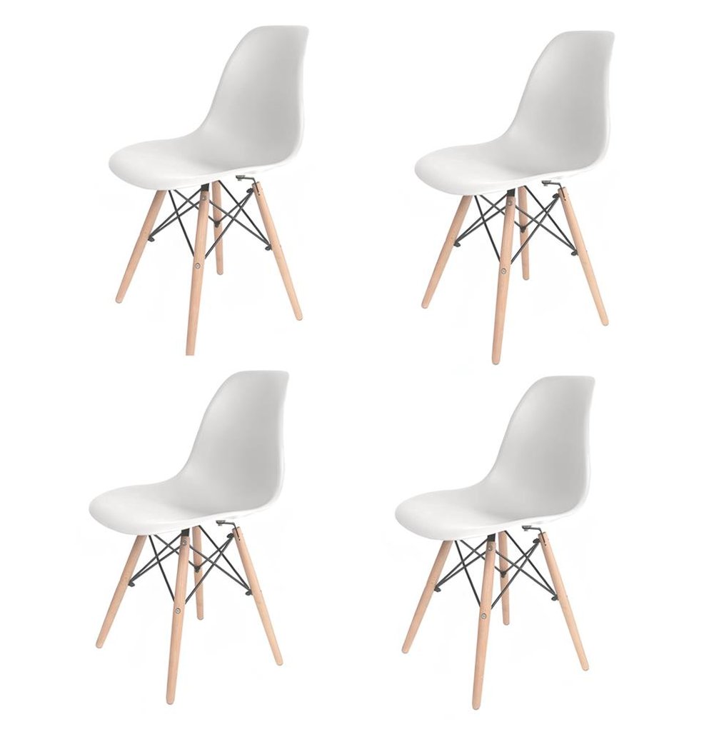 Cadeira Eames polipropileno Branca Dsw caixa com quatro