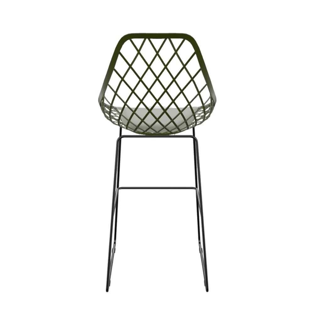 Banqueta Kayla polipropileno Verde Militar Quad Preto