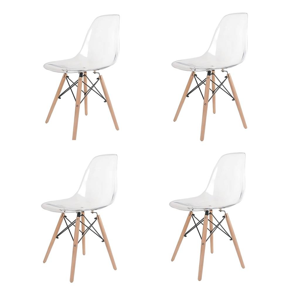 Cadeira Eames Policarbonato Transparente Dsw caixa com quatro