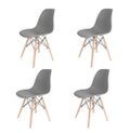 Cadeira Eames polipropileno Cinza Brasão Dsw caixa com quatro