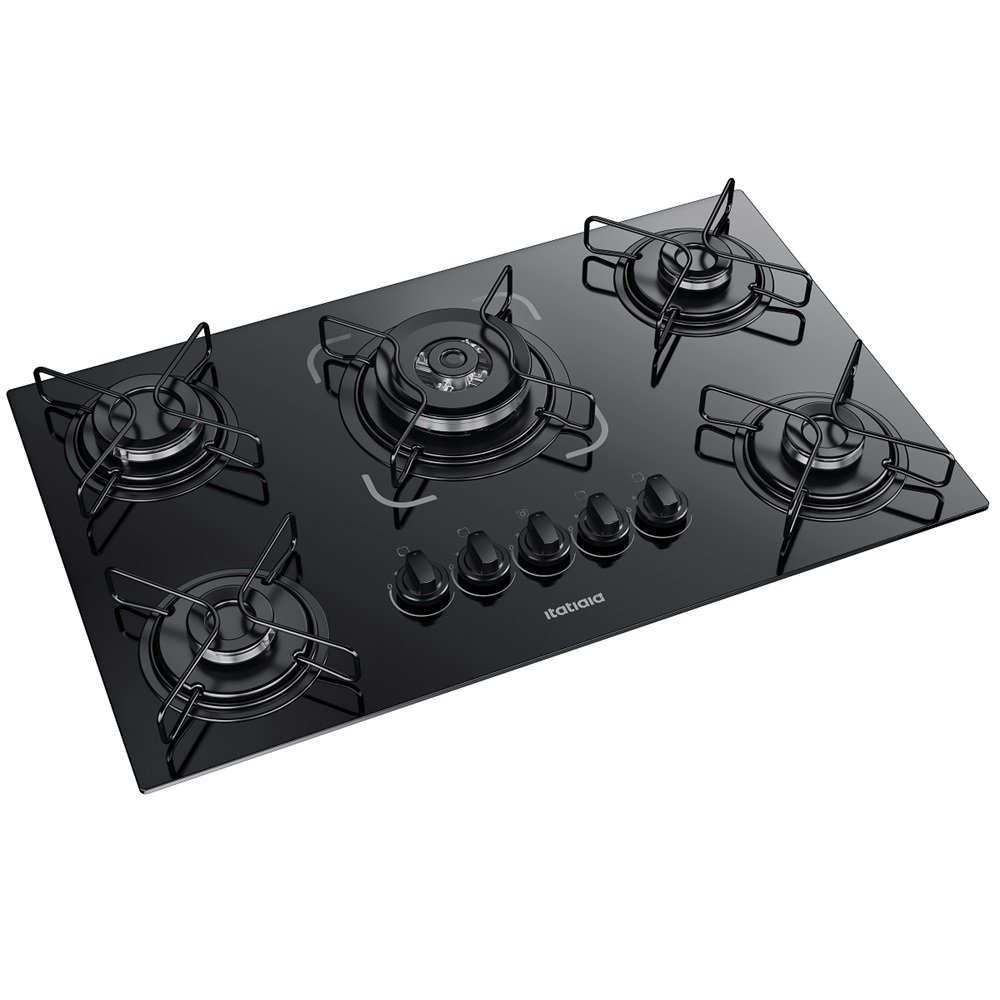 Cooktop Itatiaia Essencial 5 Bocas Tripla Chama Preto - Bivolt