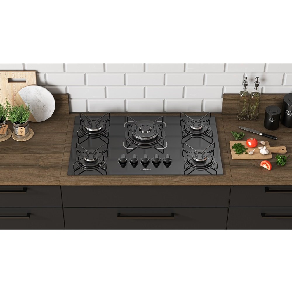 Cooktop Itatiaia Essencial 5 Bocas Tripla Chama Preto - Bivolt