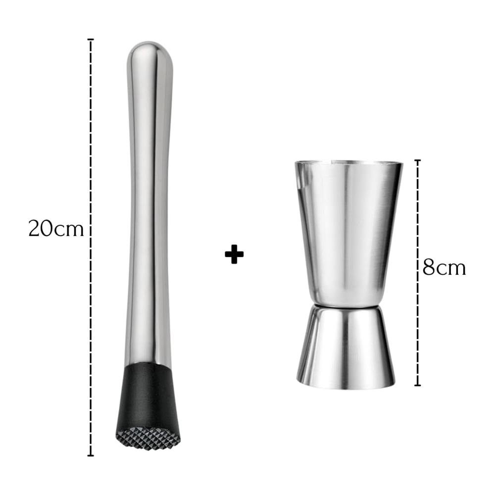 Kit Bar Coqueteleira Casita Inox 500ML Socador Dosador Duplo CA12440