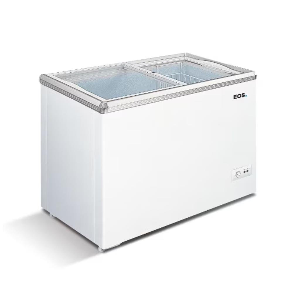 Freezer Expositor Horizontal EOS com Tampa de Vidro Eco Gelo 120L Branco 127V EEH120XX