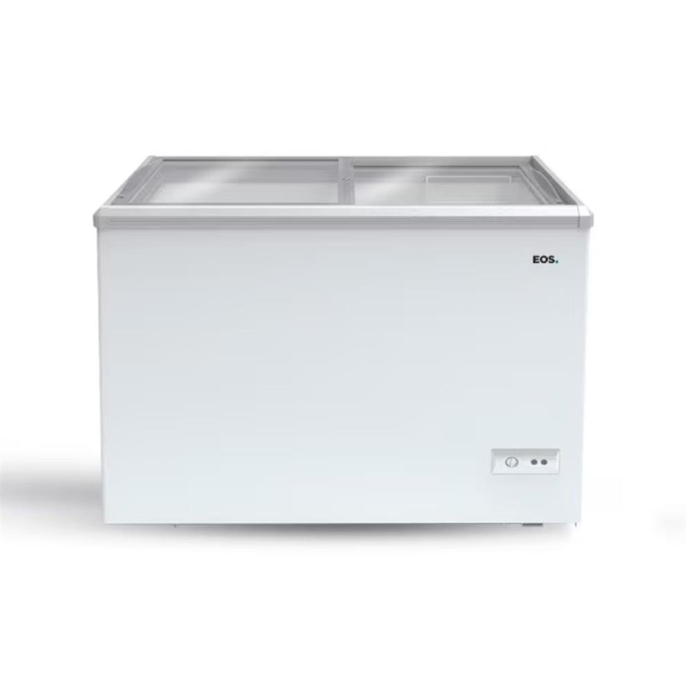 Freezer Expositor Horizontal EOS com Tampa de Vidro Eco Gelo 120L Branco 127V EEH120XX
