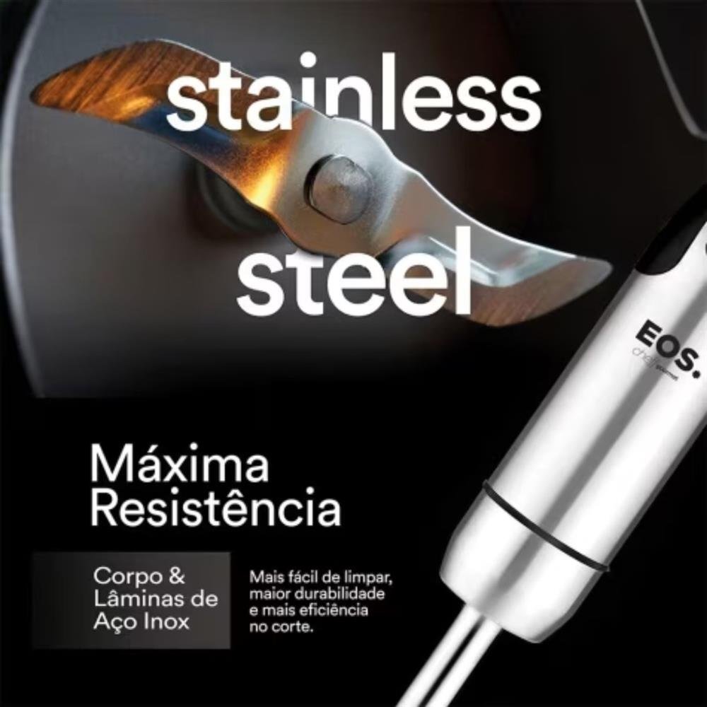 Mixer EOS Inox Preto 850W 12 Velocidades Turbo EMX04 127V