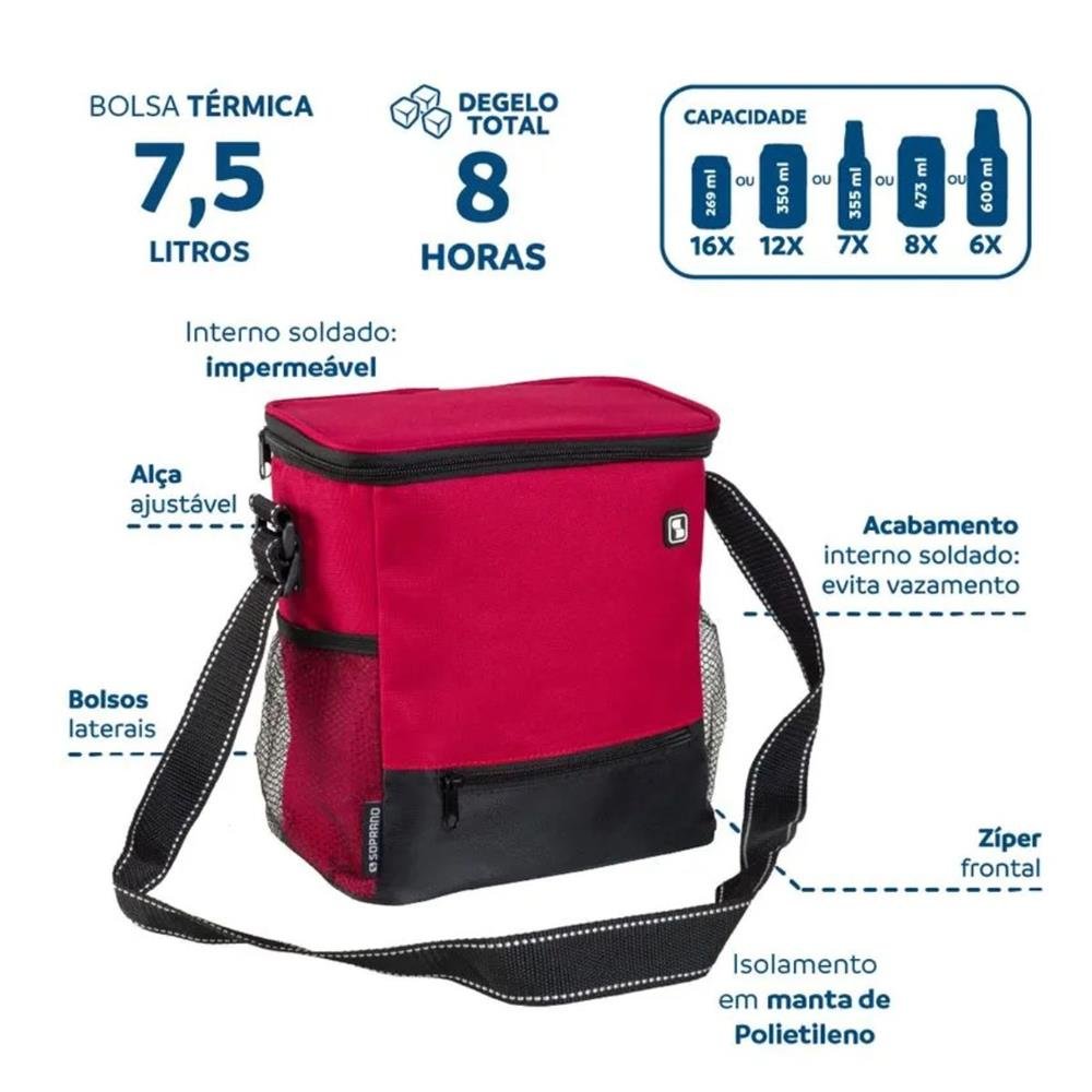 Bolsa Térmica Tropical 7,5L - Soprano Vermelho