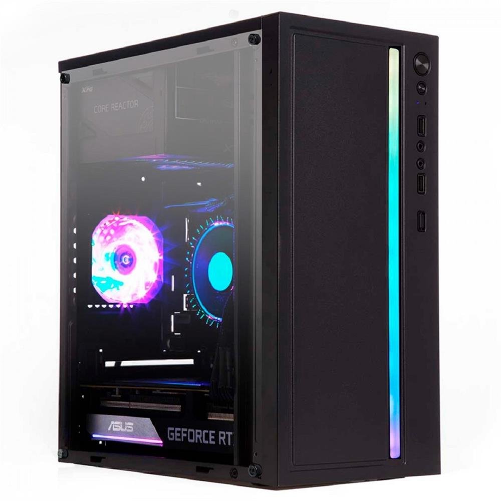 Gabinete Gamer Liketec Craft RGB, Mid Tower, Acrílico, M-ATX, Black, LC-MT-CRAFT-2021