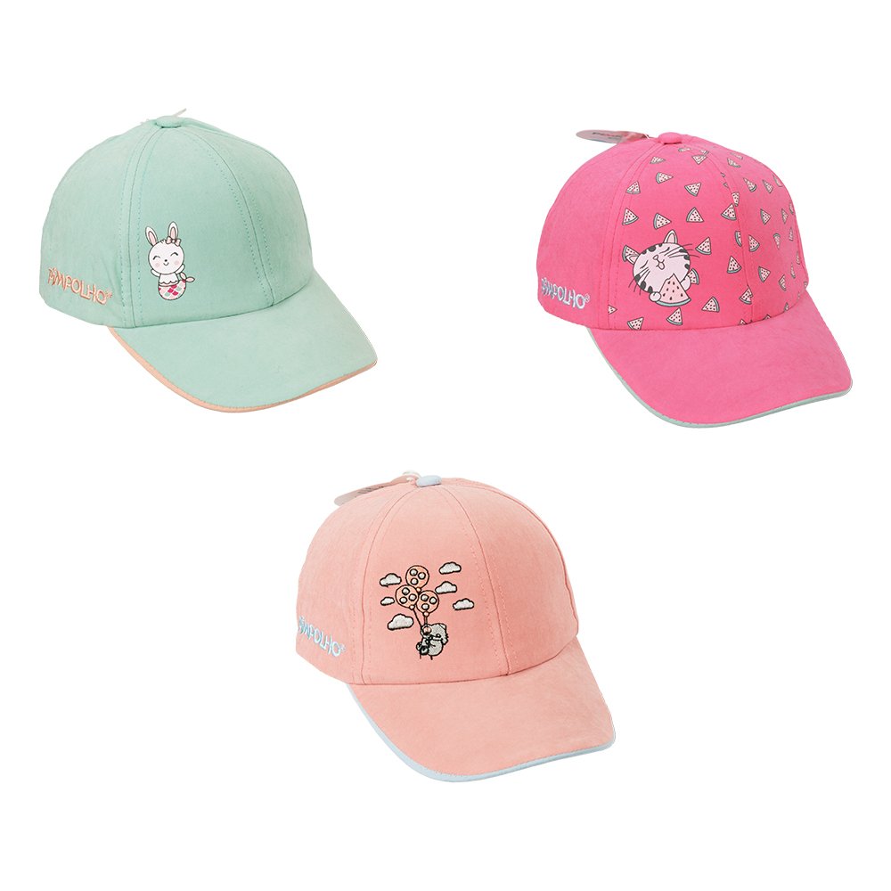 Kit Boné 00-01 Ano Feminino Pimpolho Caixa Com 6 Unidades.