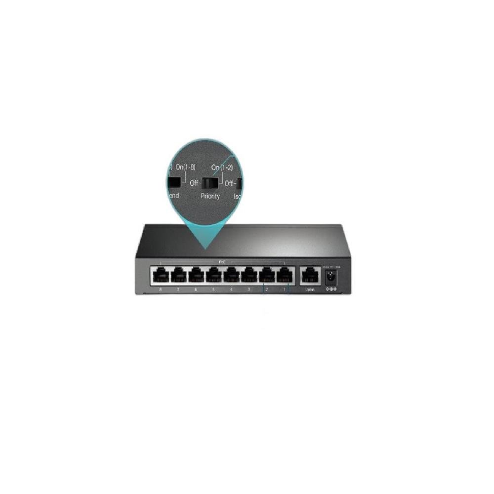 Switch 9 portas TP-Link, 8 Portas PoE+, Fast Ethernet, 10/100mbps, TL-SF1009P