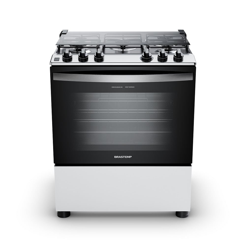 Fogão Brastemp BFS5NDB 5 Bocas Automático Mesa Inox - Branco - Bivolt