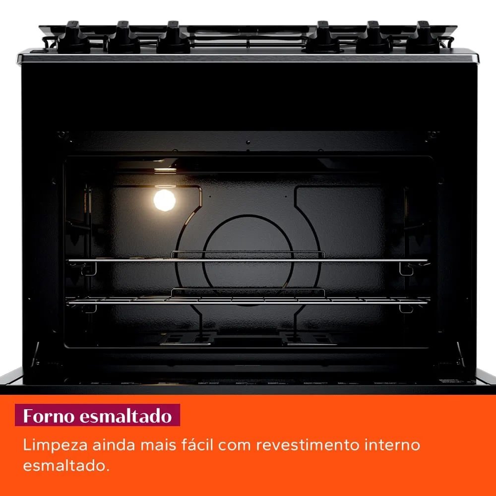 Fogão Brastemp BFS5NDB 5 Bocas Automático Mesa Inox - Branco - Bivolt