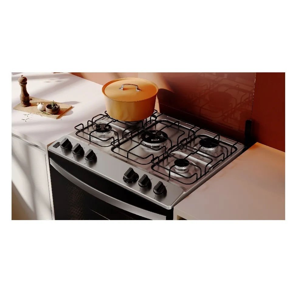 Fogão Brastemp BFS5NDB 5 Bocas Automático Mesa Inox - Branco - Bivolt