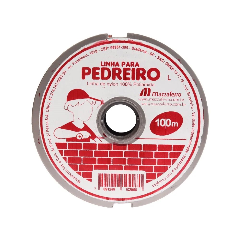 Linha Pedreiro Mazzaferro Lisa Branco 8mm x 100m - Embalagem com 10 Unidades