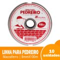 Linha Pedreiro Mazzaferro Lisa Branco 8mm x 100m - Embalagem com 10 Unidades