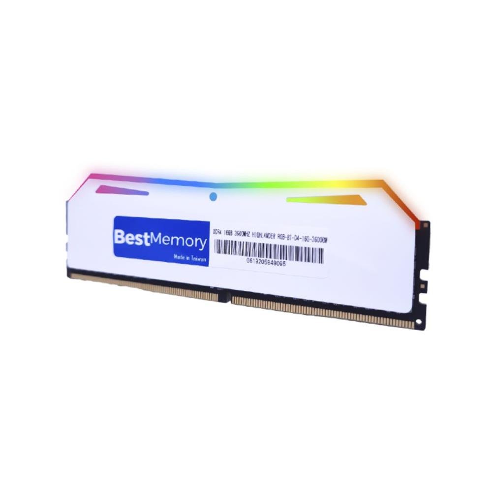 Memória 16Gb, DDR4, 3600Mhz, Best Memory Highlander, Rgb, Branca, Bt-D4-8G-3600Dw-Rgb