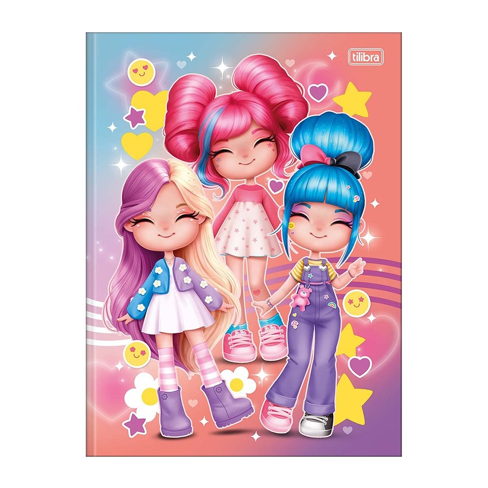 Caderno Costurado Tilibra Universitário - Capa Dura La Liz 80 Folhas - Embalagem com 5 Unidades (Sortido)