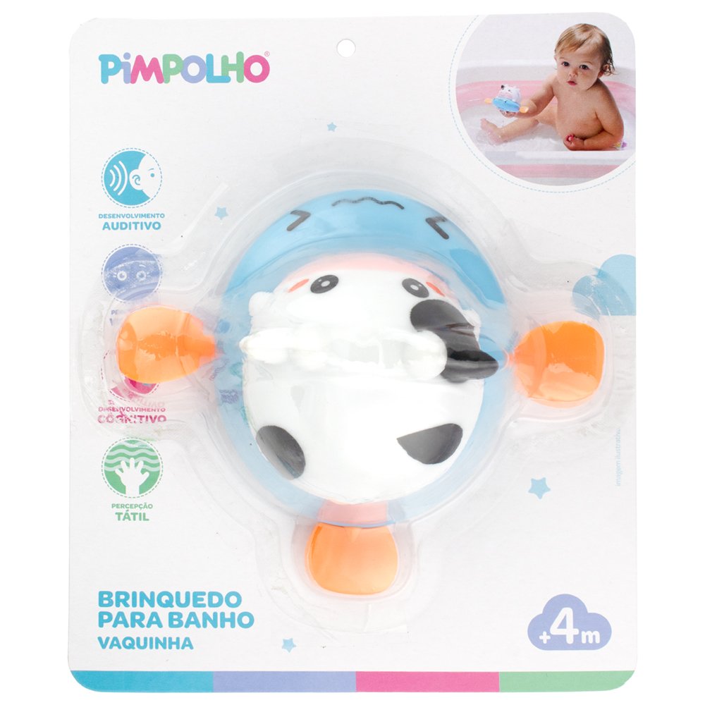 Kit Brinquedo De Banho De Dar Corda Vaca Unissex Pimpolho Caixa Com 6 Unidades.