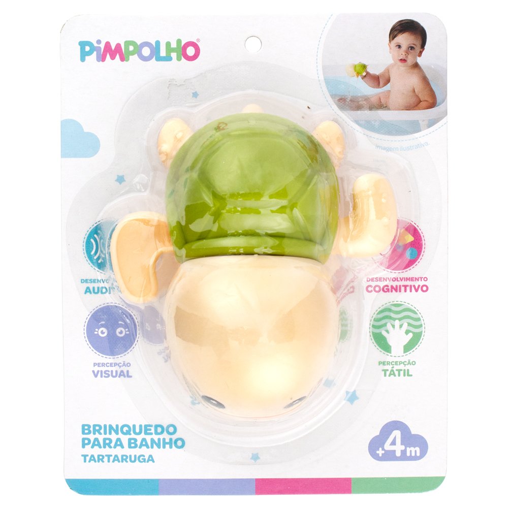 Kit Brinquedo De Banho De Dar Corda Tartaruga Unissex Pimpolho Caixa Com 6 Unidades.