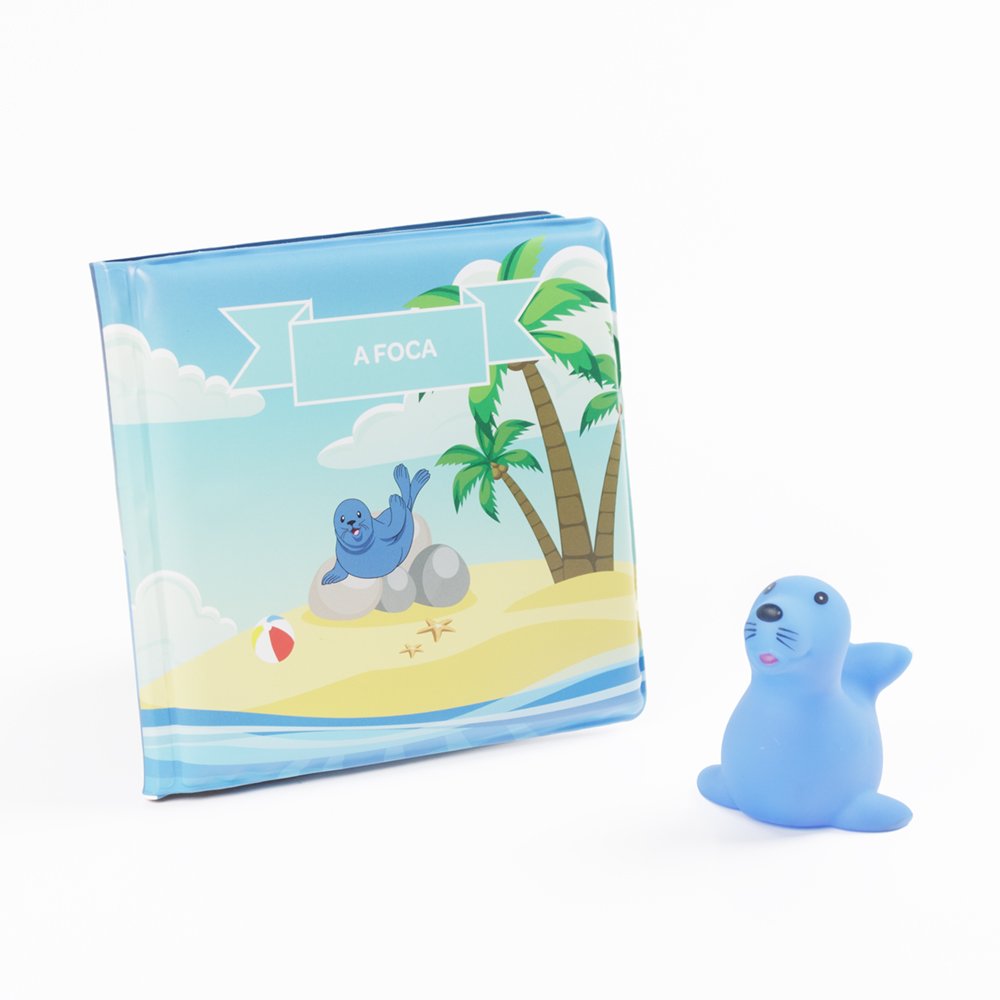 Kit Livro De Banho C/Bichinho Foca Unissex Pimpolho Caixa Com 6 Unidades.