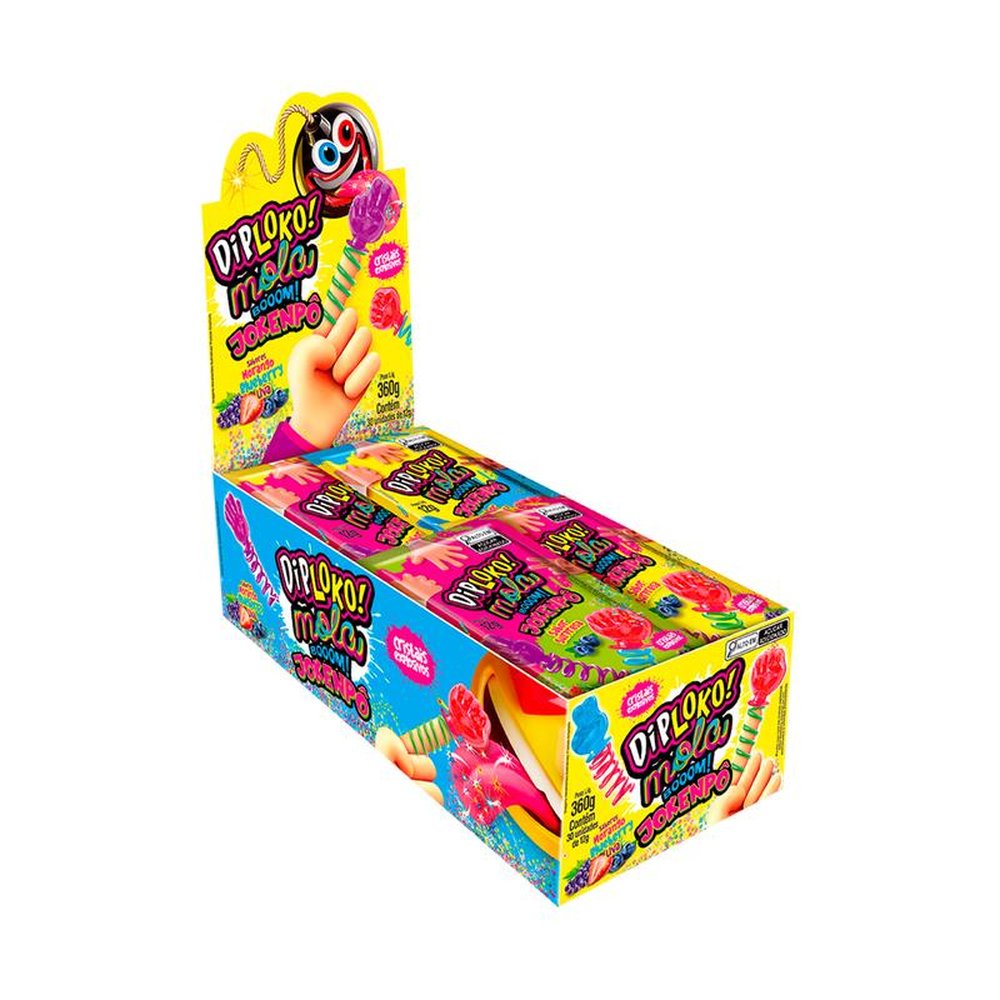 Mola Booom Jokenpô Morango, Blueberry e Uva 30x12g -Danilla
