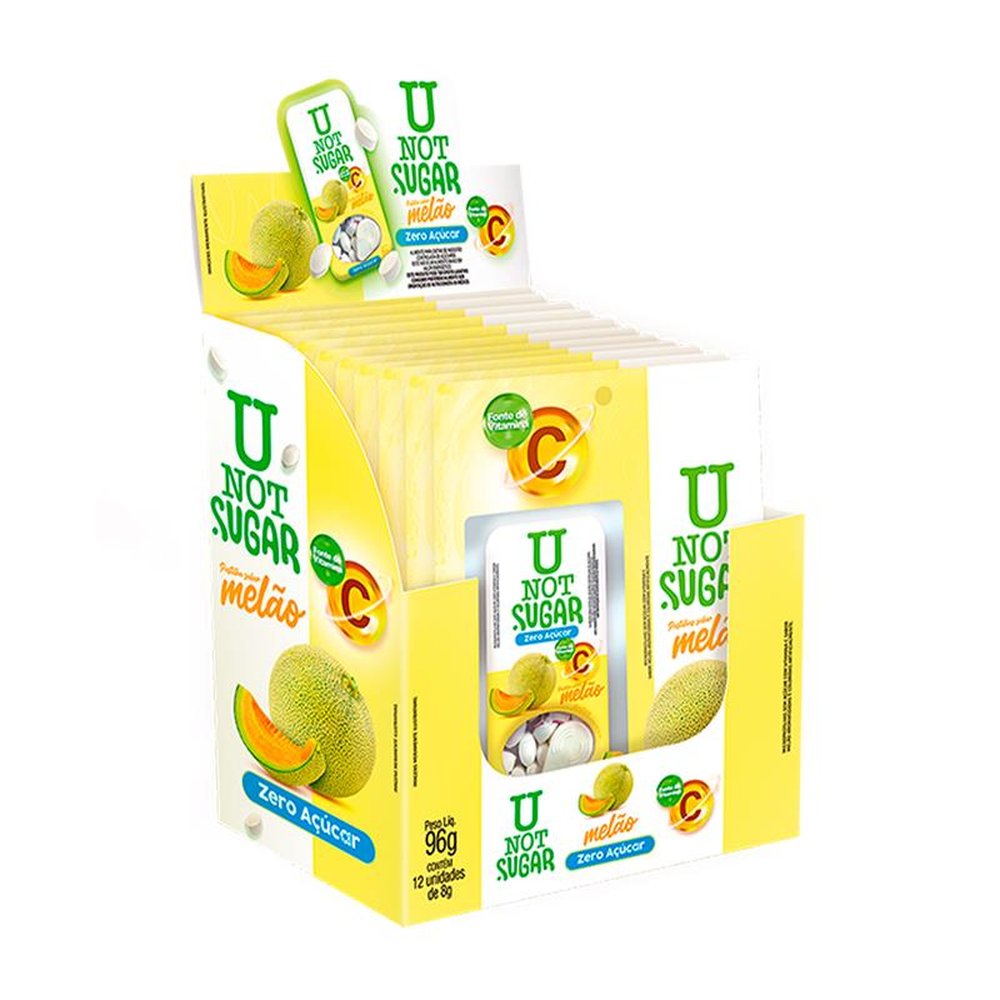U Not Sugar Vitamina C Melão 12x8g - Danilla