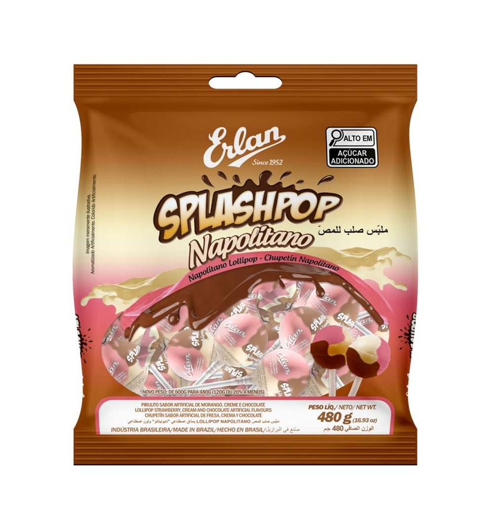 Pirulito Splashpop Napolitano CX14X480G